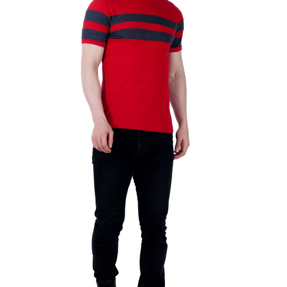 Round Neck half sleeve striped T shirt