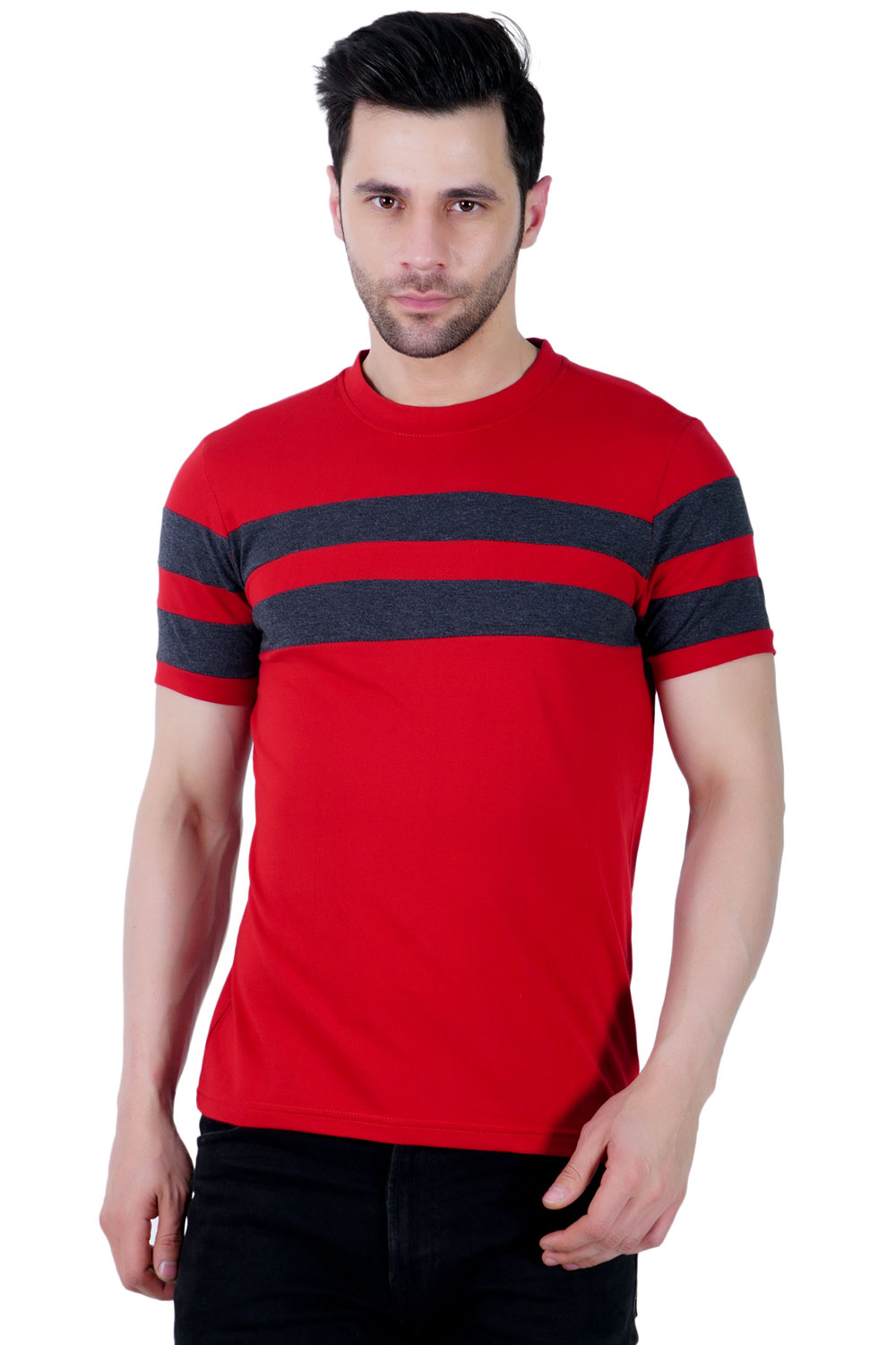 Round Neck half sleeve striped T shirt - Image 3