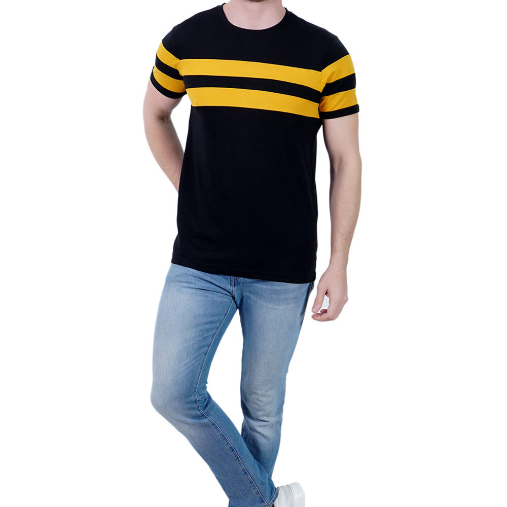 Round Neck half sleeve striped T shirt